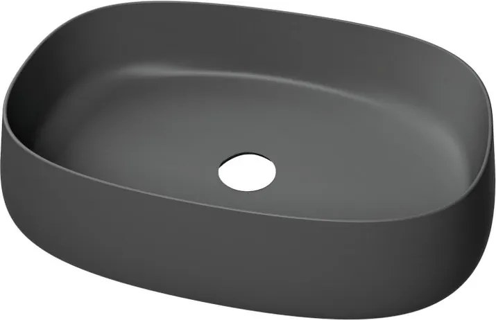 Lavabo da appoggio Paddle OLYMPIA CERAMICA rettangolare in ceramica L 60 x H 40 x P 40 cm nero matt