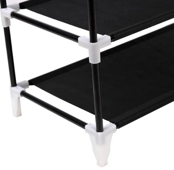 Armadio salvaspazio in tessuto con ripiani MATIS 58x160 cm, nero