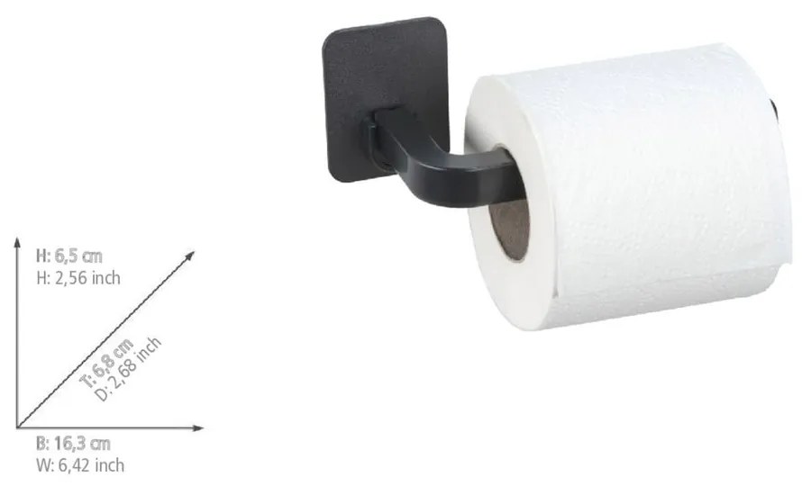 Porta carta igienica senza foratura nero opaco in plastica Parma – Allstar