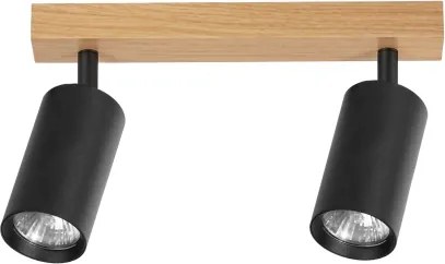 Brilagi - Faretto SELE 2xGU10/30W/230V nero/effetto rovere