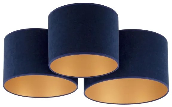 Duolla - Plafoniera ROLLER TRIO 3xE27/60W/230V blu