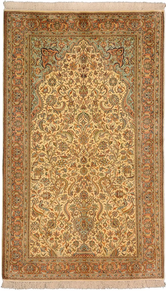 Tappeto orientale 90 x 160 Beige (Indian) Annodato A Mano