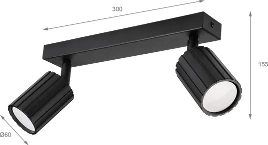 Brilagi - Faretto CRISPINA 2xGU10/10W/230V nero