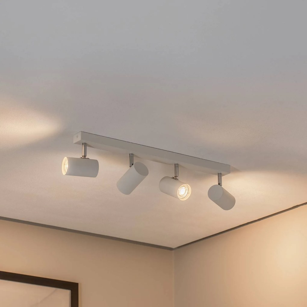 Argon Faretto da soffitto Tag, bianco/cromato, acciaio, 4 luci