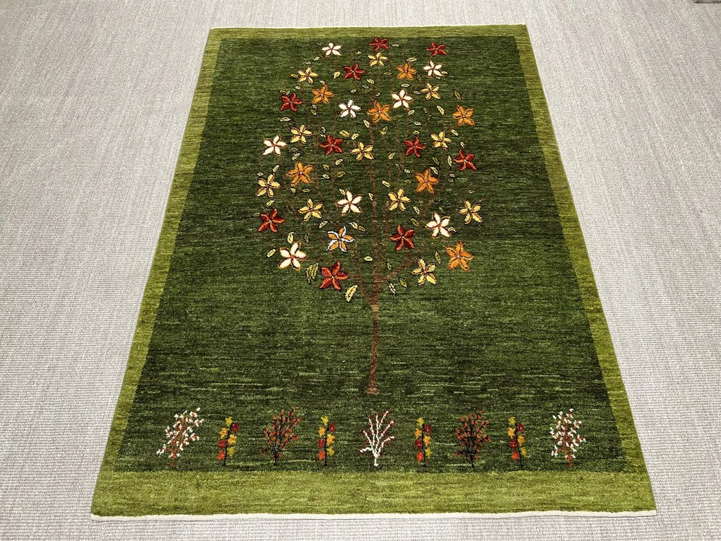 Gashguli Tappeto 200x140 Verde (Iran) Annodato A Mano
