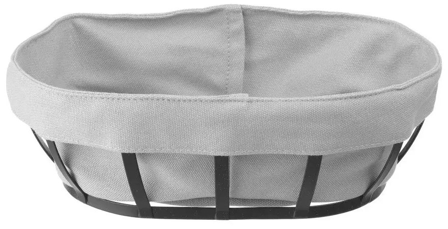 Cestino per il pane nero e grigio con fodera in tessuto , 16 x 25 cm - Hendi