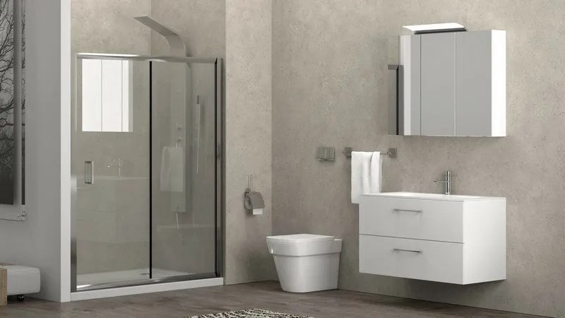 Box doccia 160cm nicchia altezza 180cm modello K410N - KAMALU