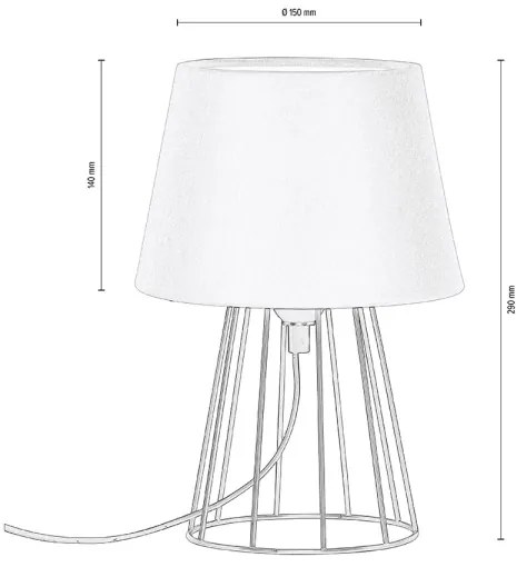 Spot-Light 7662104 - Lampada da tavolo MANGOO 1xE27/40W/230V bianco/nero