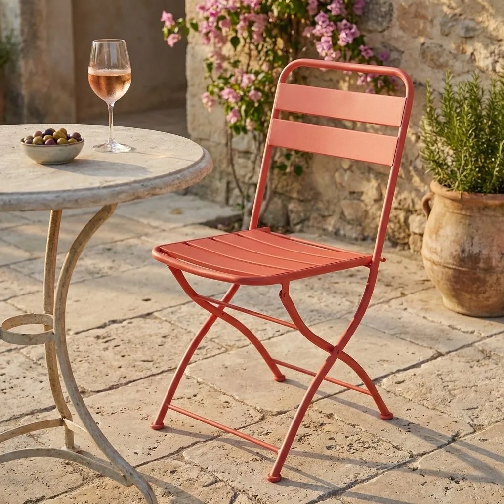 ROMANUS - sedia da giardino pieghevole salvaspazio in ferro