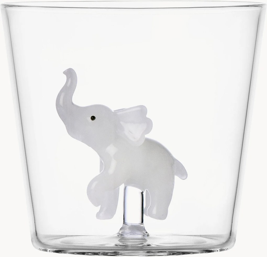 Bicchiere in vetro borosilicato fatto a mano White Elephant