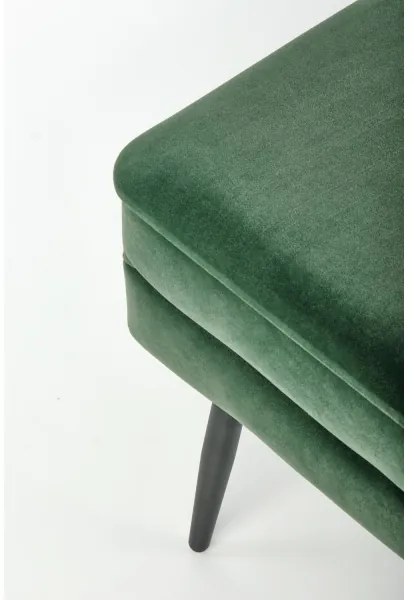 Panca trapuntata con contenitore VELVA 37x78 cm verde/nero