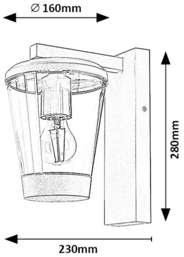Rabalux 7266 - Lampada da parete esterna SAVANO 1xE27/40W/230V IP44