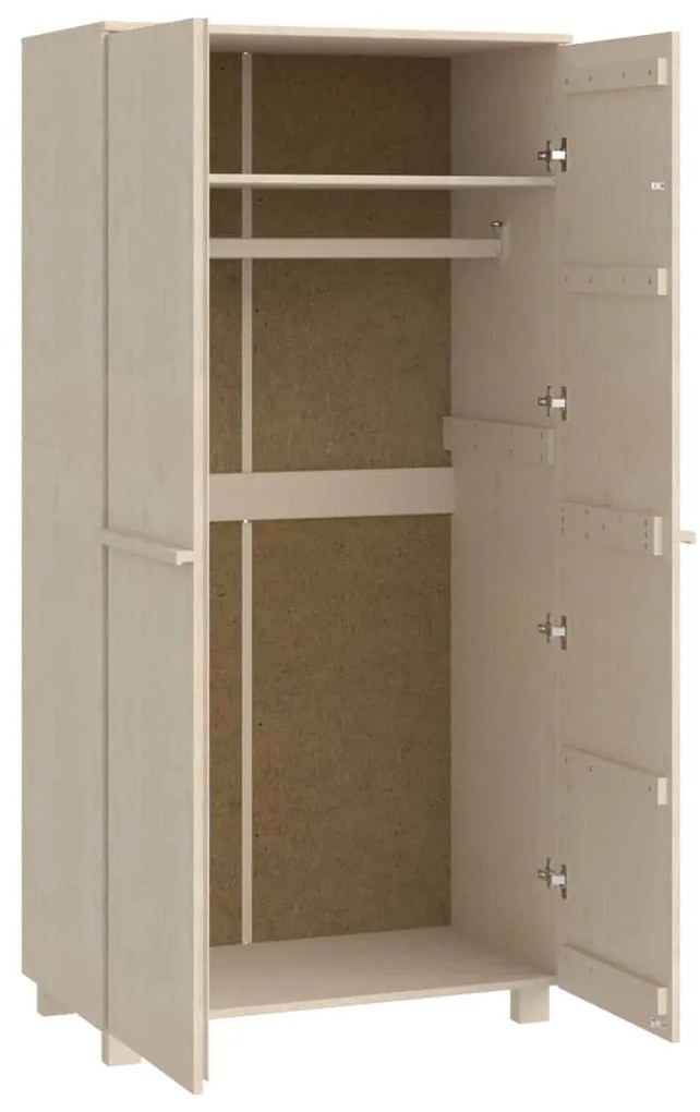 Armadio hamar miele 89x50x180 cm in legno massello di pino