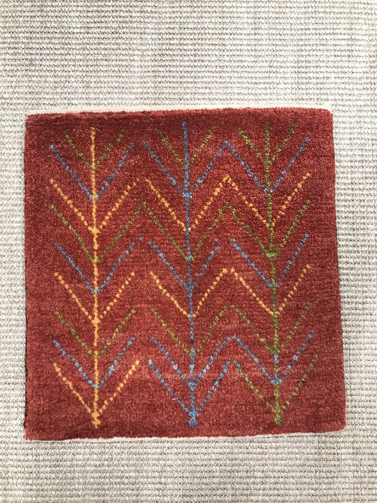 Gabbeh Tappeto 40x40 Rosso (Iran) Annodato A Mano