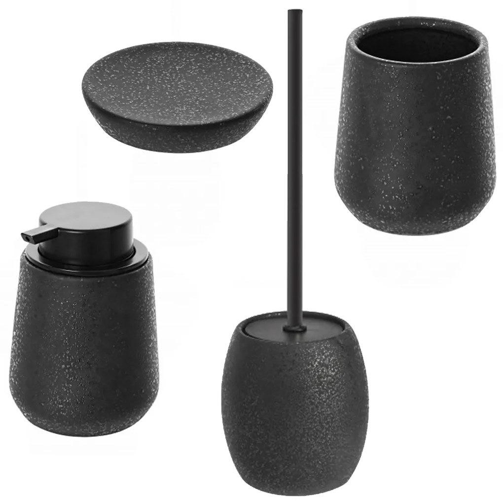 Set 4 Accessori D'Appoggio Feridras "Ibiza" Nero