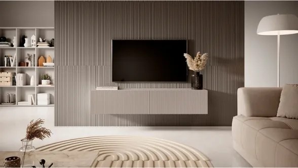 Mobile TV Sospeso 140 Cm Cannettato 2 Ante Tortora Bali