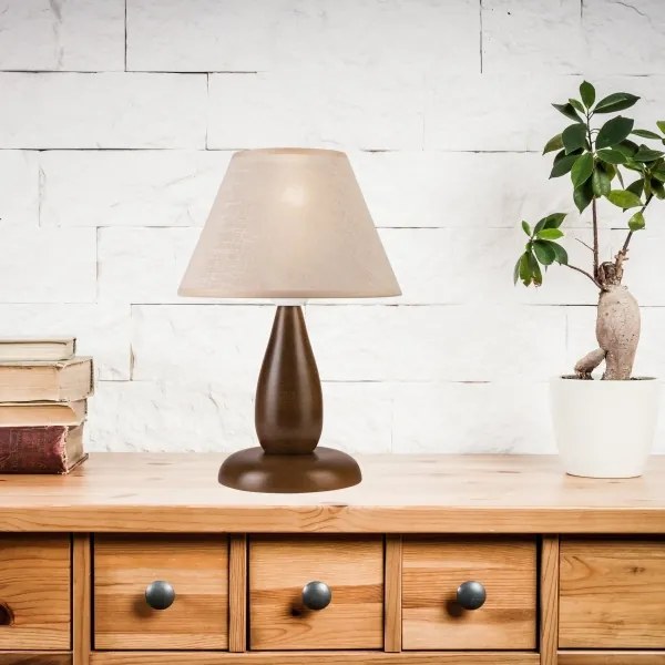 Lampada da tavolo PERA 1xE27/60W/230V marrone scuro/faggio