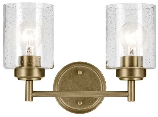 Kichler KL-WINSLOW-2W-NBR - Applique WINSLOW 2xE27/60W/230V ottone