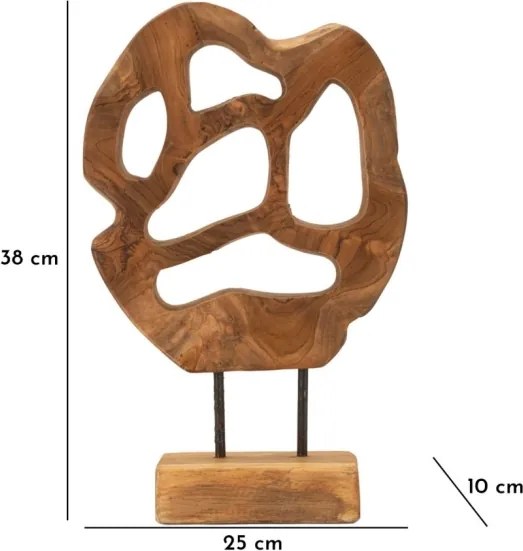 Scultura Lubang In Teak Riciclato Cm 25X10X38 (Pezzi Unici - Non Rip. In Serie)
