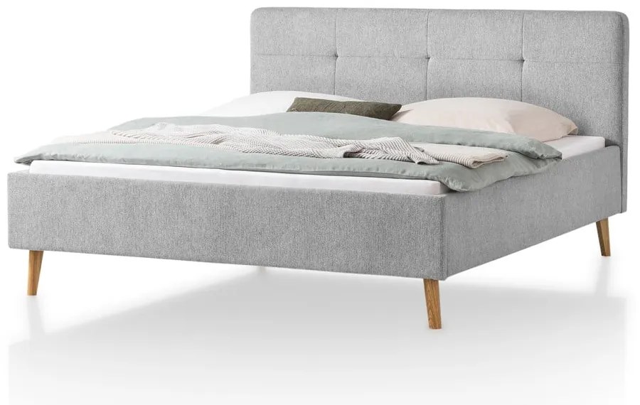 Letto matrimoniale imbottito grigio chiaro rete non inclusa 180x200 cm Smart – Meise Möbel