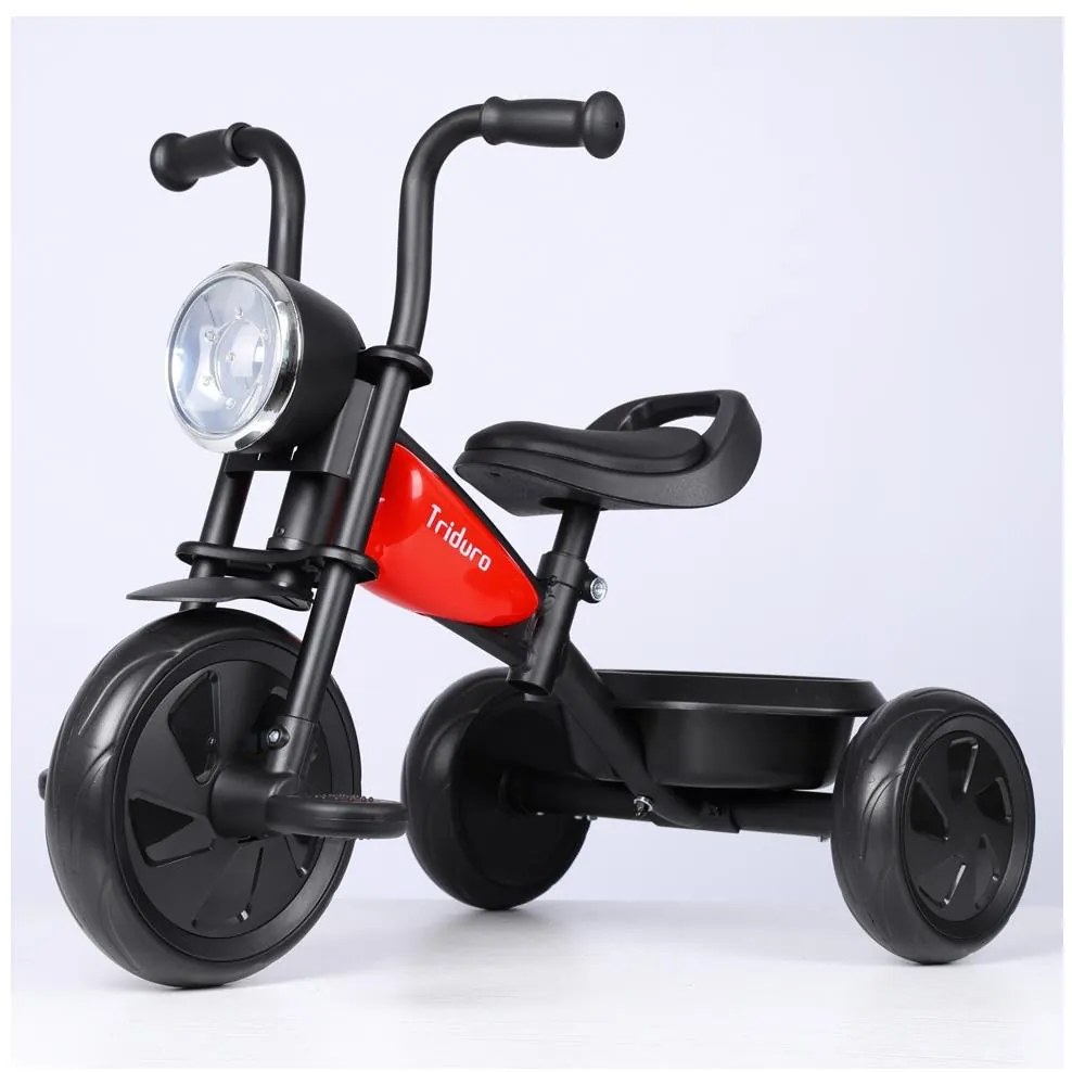 QPlay - Triciclo per bambini TRIDURO nero/rosso