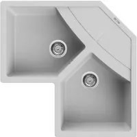 Lavello Angolare Elleci Incasso Unico Corner Metaltek Grigio Aluminium LMUCOR79