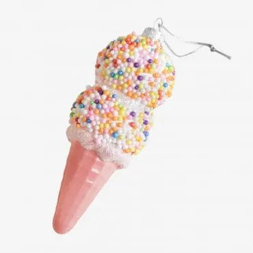 Confezione da 4 addobbi natalizi Ice Cream Multicolore Soft - Sklum