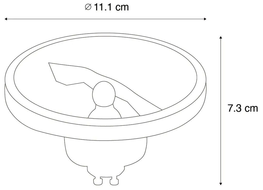 Lampadina LED dimmerabile GU10 AR111 bianca 11W 810lm 2700K