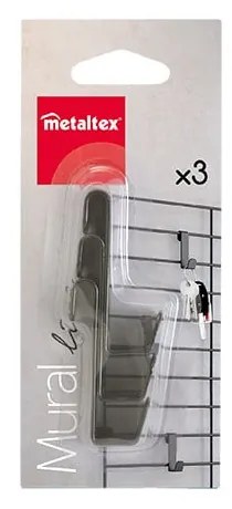 Ganci di sospensione in acciaio nero lucido in set di 3 pezzi Mural - Metaltex