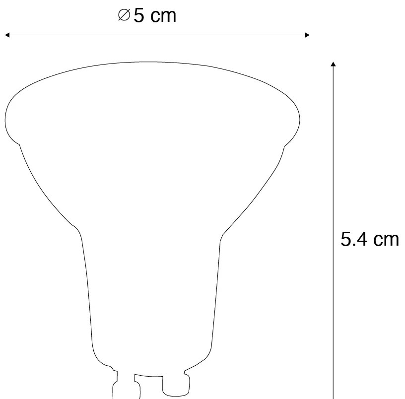 Set di 5 Lampadine LED dimmerabili GU10 nere 6W 500lm 2700K