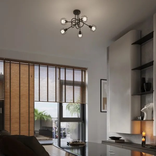 Sollux SL.1119 - Lampadario a stelo BELUCI 5xE14/40W/230V nero