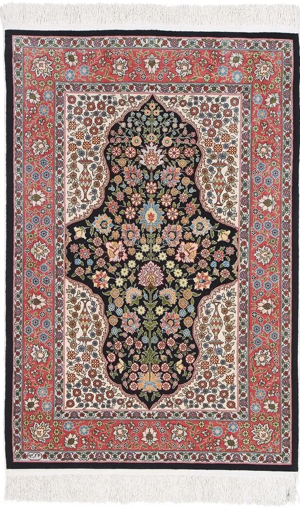 Hereke Tappeto 110x70 Rosa (Tacchino) Annodato A Mano