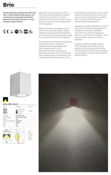 Redo 90527 - Applique da esterno LED BRIO LED/6W/230V 3000K IP54 antracite