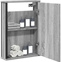 Mobile Specchio da Bagno Grigio Sonoma 42x12x60 cm Multistrato 842434