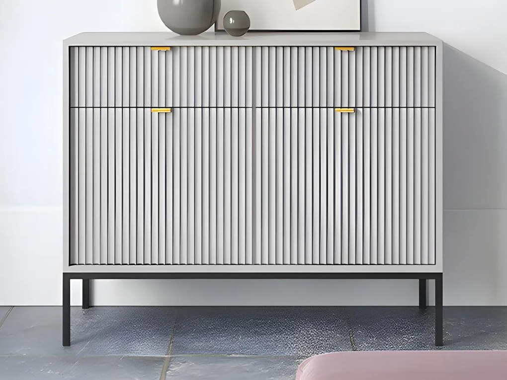 Credenza con 2 ante e 2 cassetti Grigia - LIOUBA di Pascal MORABITO