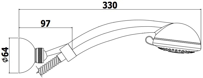 Paffoni Royal Zdup088 Set Doccetta 4 Getti con Supporto E Flessibile 150 Cm Cromo