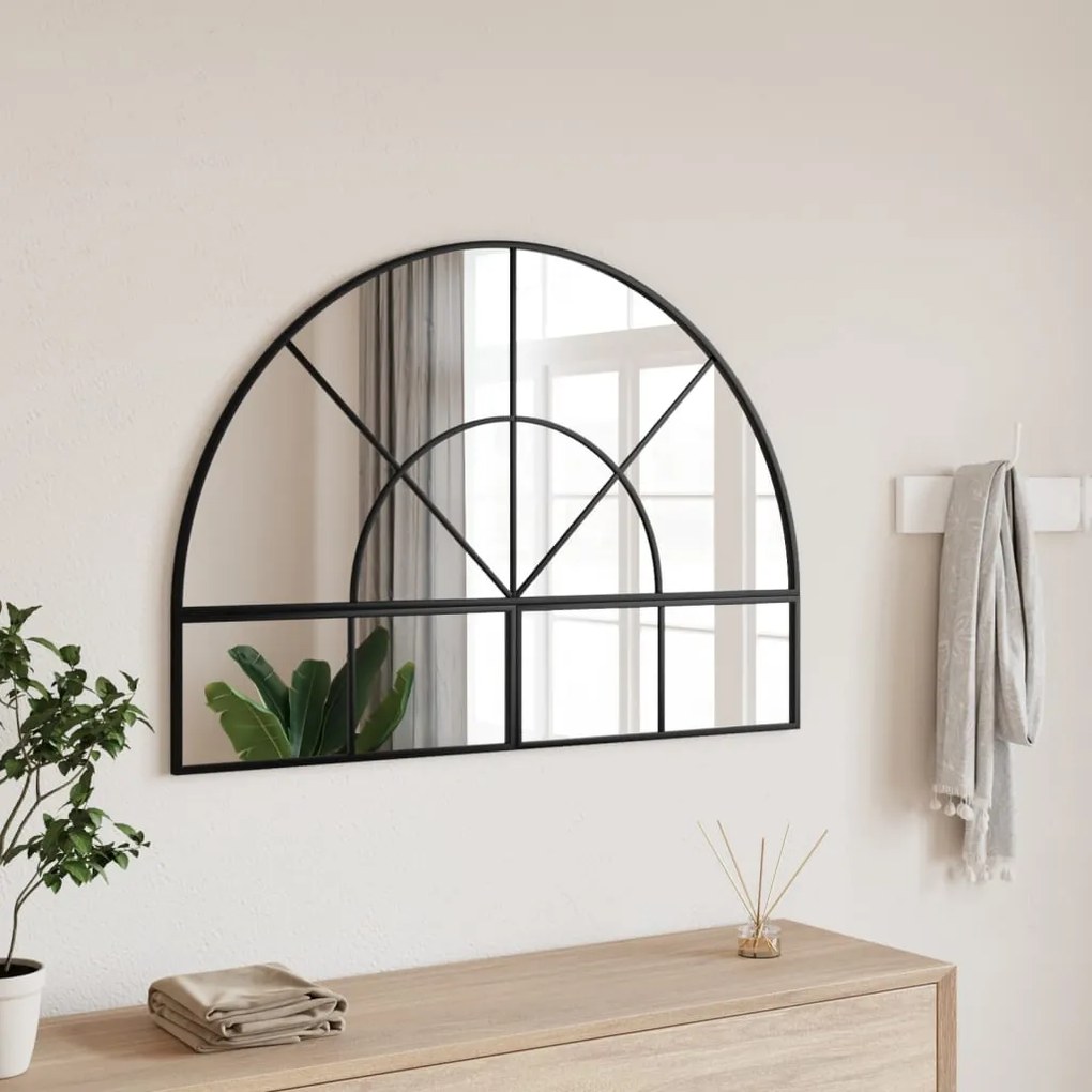 Specchio Da Parete Nero 100x70 Cm Arco İn Ferro /