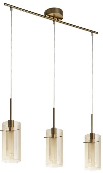 Searchlight 3303-3CP - Lampadario a sospensione con filo DUO 3xE14/60W/230V ottone