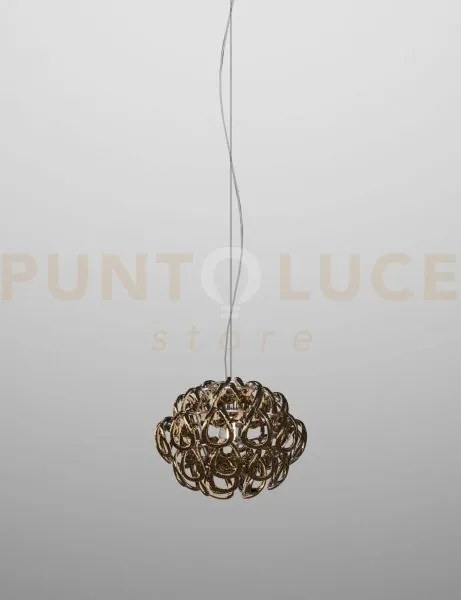 Giogali sospensione 35 cristallo bronzo e cromo lucido 1 luce attac...