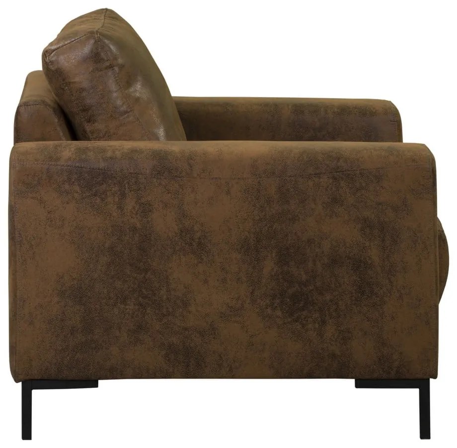 Poltrona marrone con rivestimento in finta pelle Lofty Lilly – Miuform