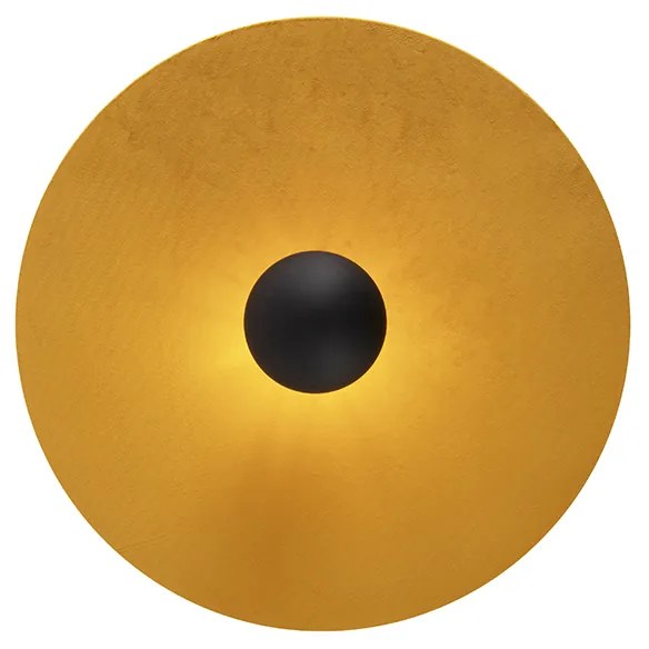 Plafoniera nera con paralume piatto giallo 45 cm - Combi