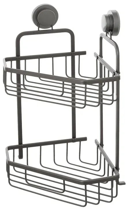 Griglia doccia portaoggetti angolare in acciaio canna di fucile doppio fissaggio