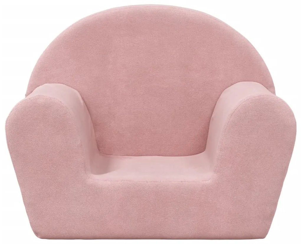 Divano per bambini rosa in morbido peluche