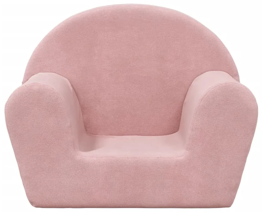 Divano per bambini rosa in morbido peluche