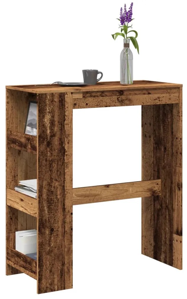 Tavolo Bar Con Rastrelliera Antico 90x40x103,5 Cm Multistrato /