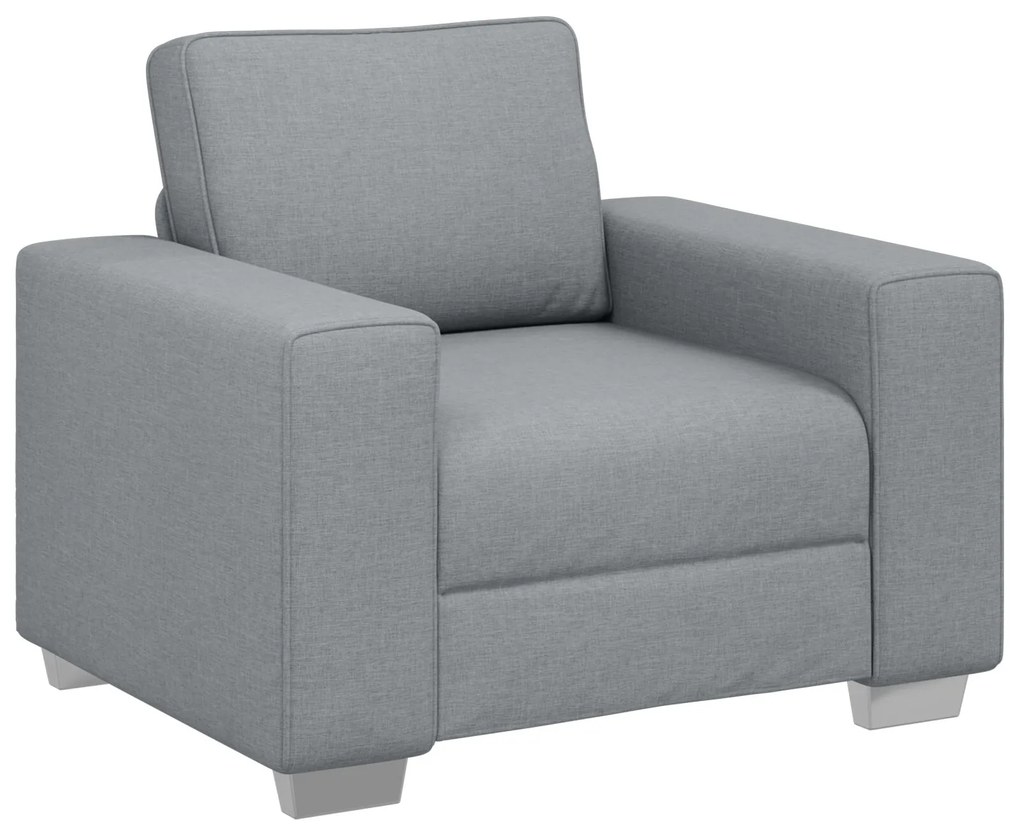 Set divano 3 pezzi con cuscini grigi chiari