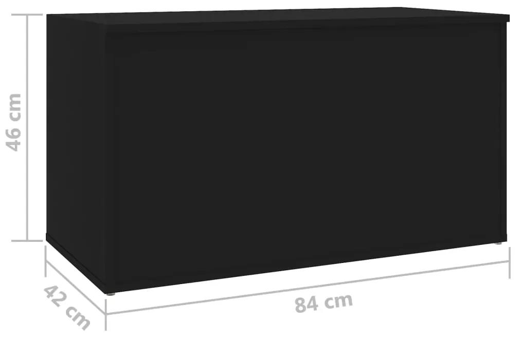 Cassapanca Nera 84x42x46 cm in Legno Ingegnerizzato
