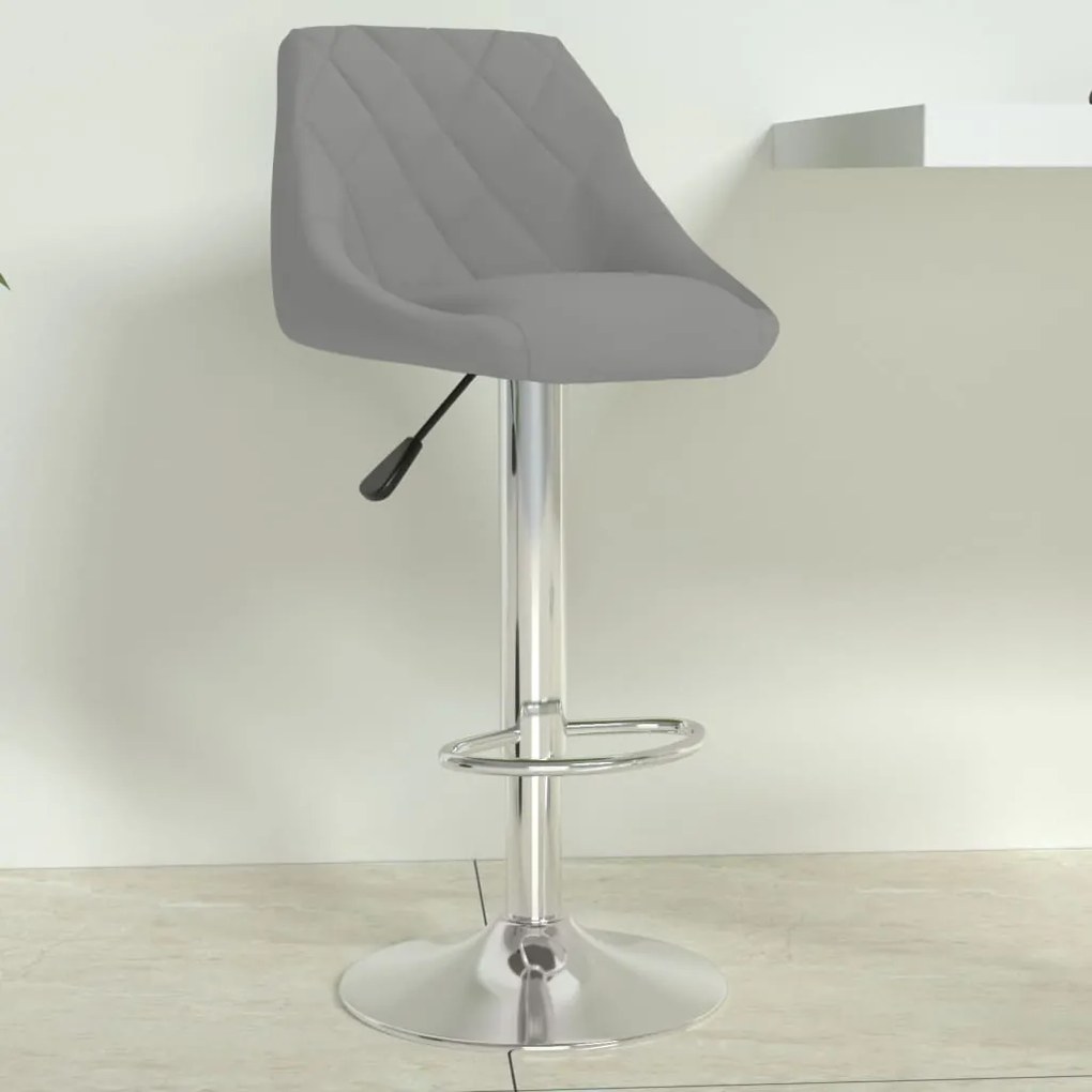 Sgabello Da Bar Grigio Chiaro İn Velluto /