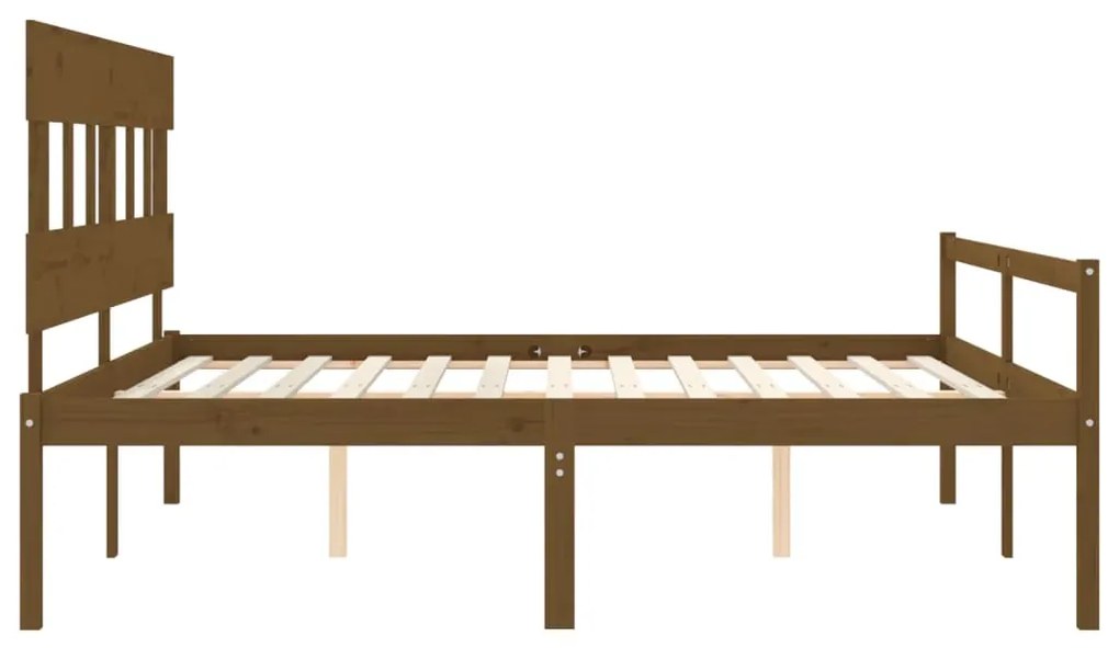 Letto per Anziani con Testiera Miele 200x200 cm Legno Massello