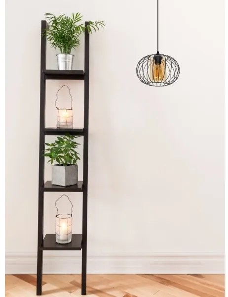 Lampadario a sospensione con filo CORRINI 1xE27/60W/230V diametro 25 cm nero/beige